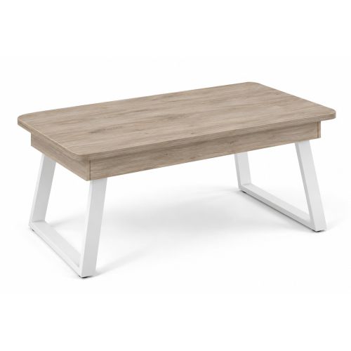 Mesa de Centro Elevable Rectangular con Patas Metálicas Trapecio M833