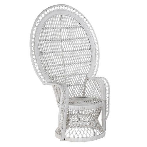 Sillón de ratán natural EMMANUELE MB 170988 en blanco