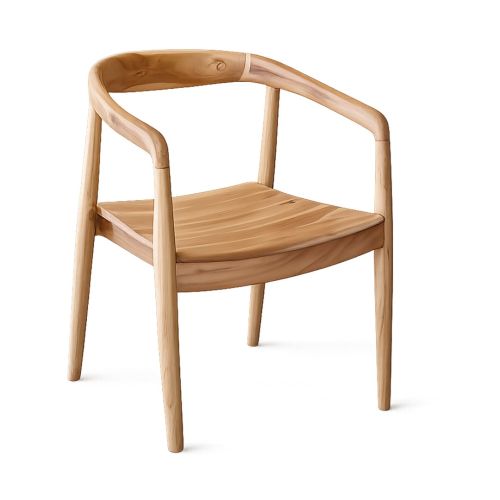 Silla Estructura de Madera Teca 56x78 cm Acabado Marron Claro MB-208000