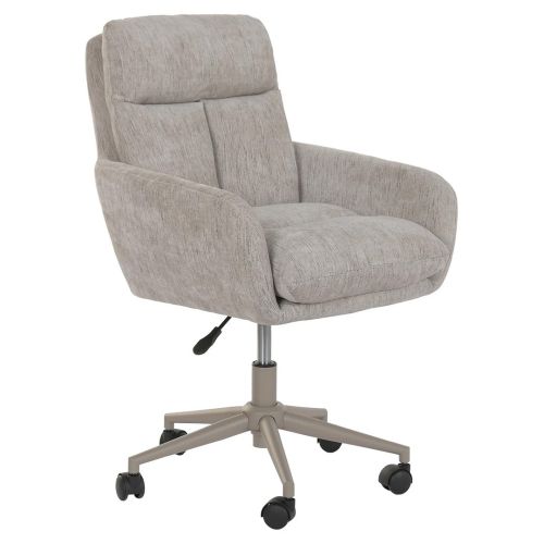 Silla escritorio con ruedas base metálica y tapizado en poliéster gris MB-222429