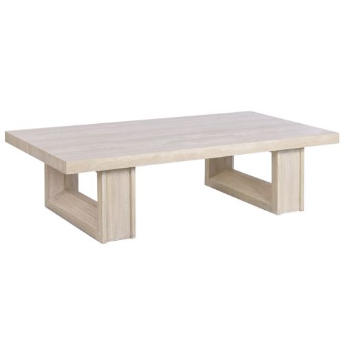 Mesa de Centro Mármol Travertino con Estructura de Olmo Macizo 160 cm MB-226312