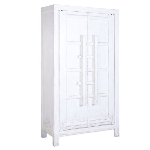 Armario Estructura de Madera de Olmo Blanco 2 Puertas MB-226324