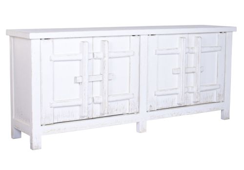 Aparador Estructura de Olmo Macizo Blanco 230 cm MB-226325