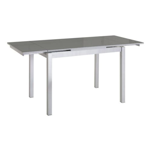 Mesa de Cocina Extensible de Aluminio GIJÓN con Tablero de Cristal