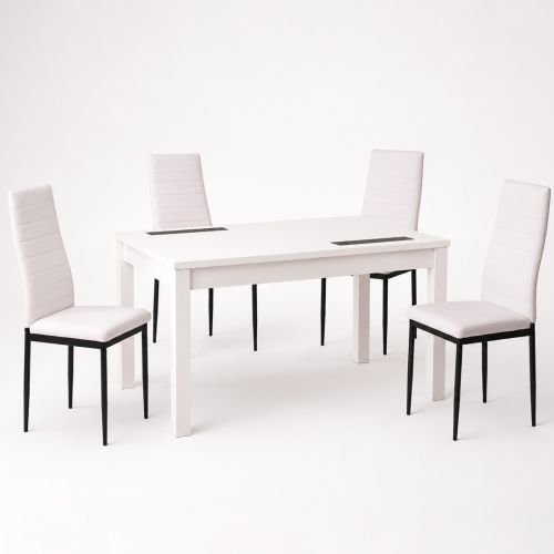 Conjunto Mesa LARA con 4 Sillas Modernas Tapizadas