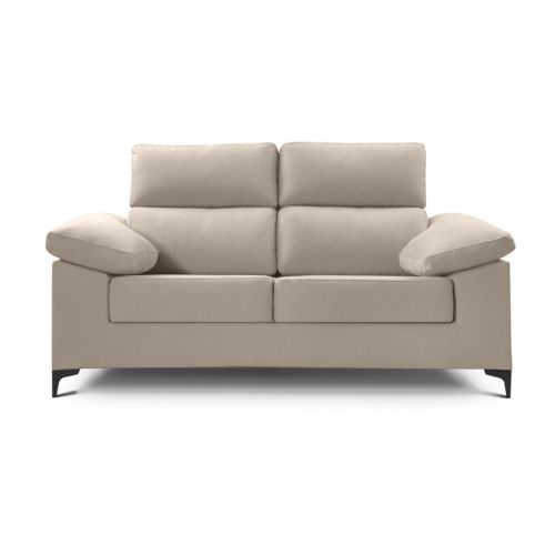 Sofá 3 Plazas 185 cm DAMA Tapizado en Tela con Patas Metálicas