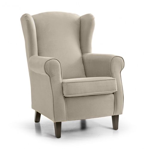 Butaca Orejera SONIA con Patas de Madera Color Wengué