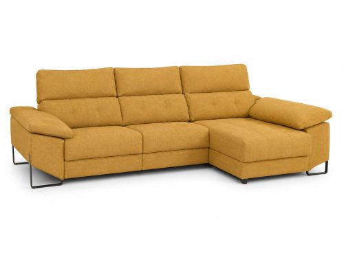 Chaiselongue Derecha XENA 312 cm Tapizado en Poliéster Sistema Eléctrico Relax con Arcón